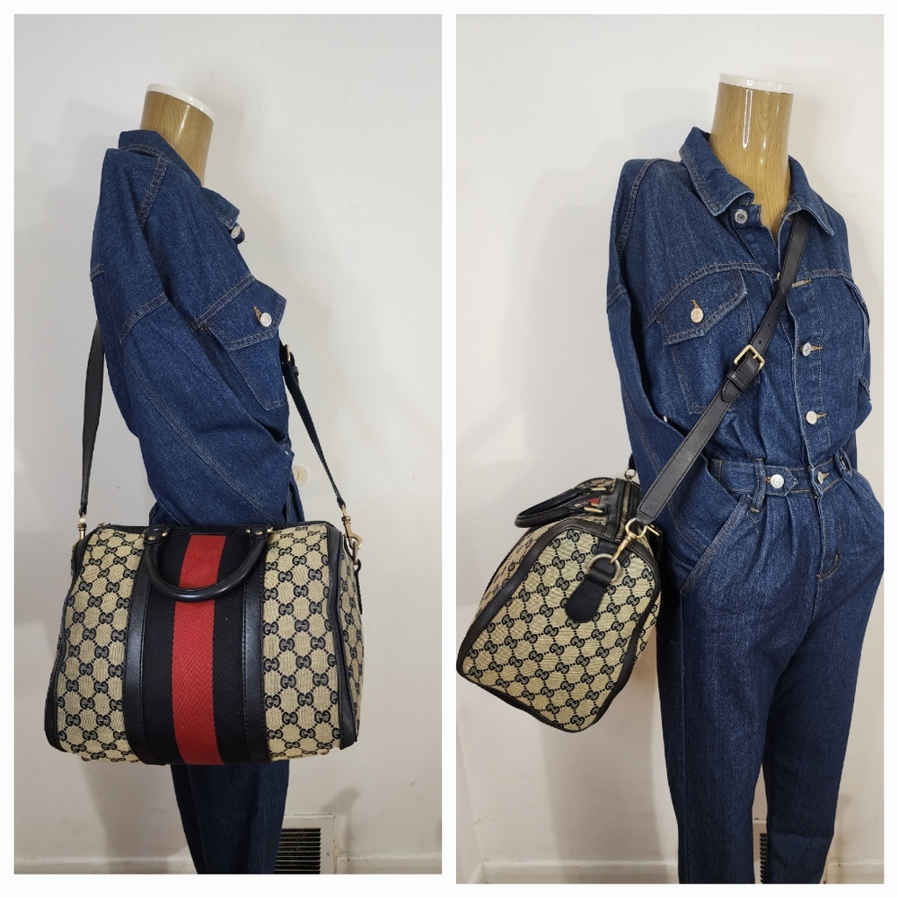 ✨️GUCCI GG Canvas Web Boston Bag - Picture 16 of 16